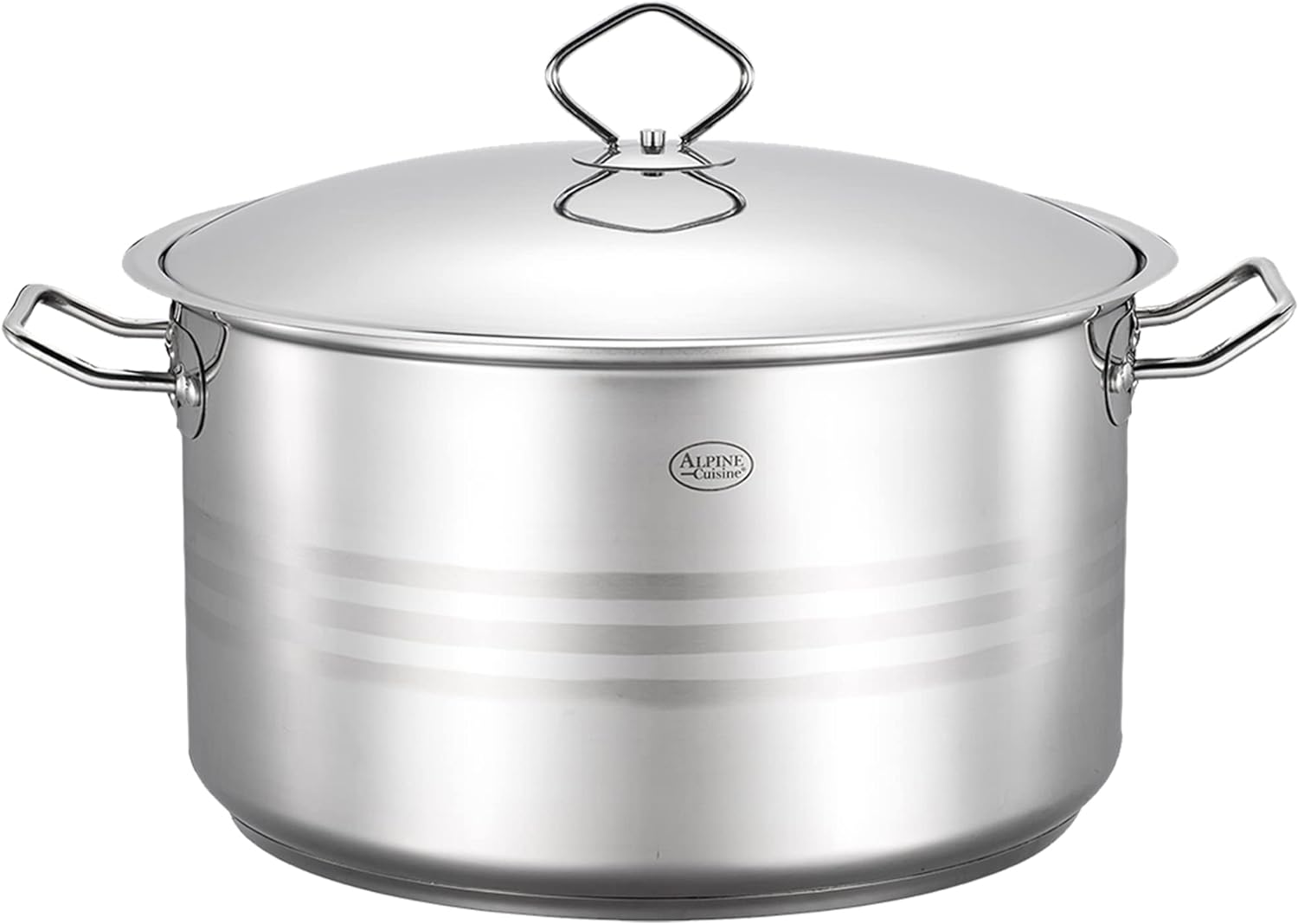 Alpine Cuisine Stainless Steel Pot with Lid 8 Quart - Stainless Steel Heavy Duty, Commercial Grade Healthy Cookware kitchen Dutch oven, Dishwasher Safe