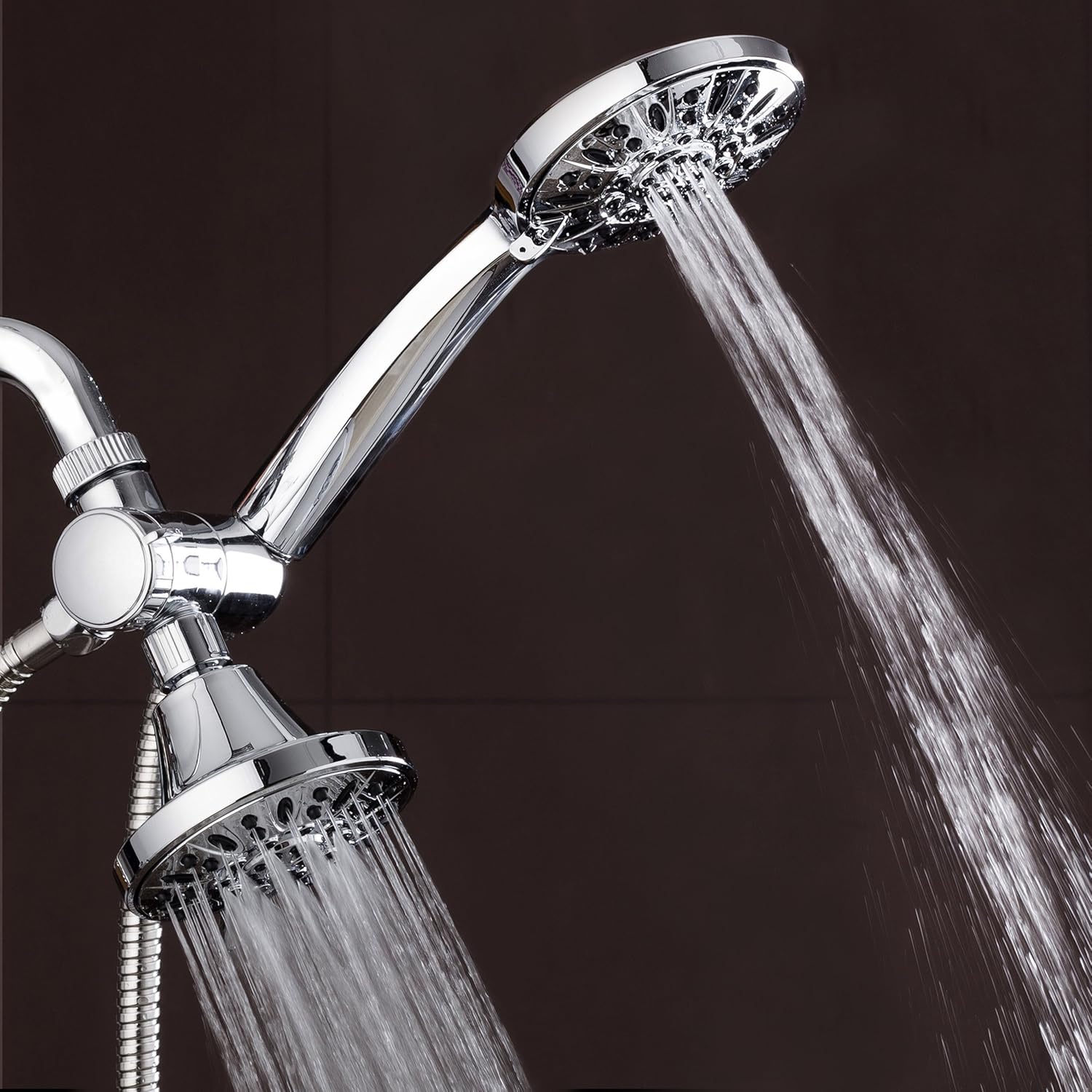 AquaDance Total Chrome Premium High Pressure 48-setting 3-Way Combo for The Best of Both Worlds  Enjoy Luxurious 6-setting Rain Shower Head and 6-Setting Hand Held Shower Separately or Together