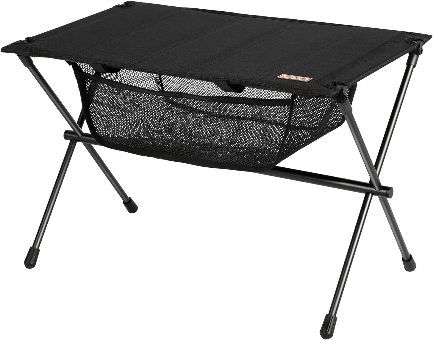 TOBTOS Folding Camping Table, Portable Hard Top Camp Table with Mesh Storage and Carry Bag, Small Camping Table for Outdoor, Backpacking, BBQ, Beach, Fishing (Black)