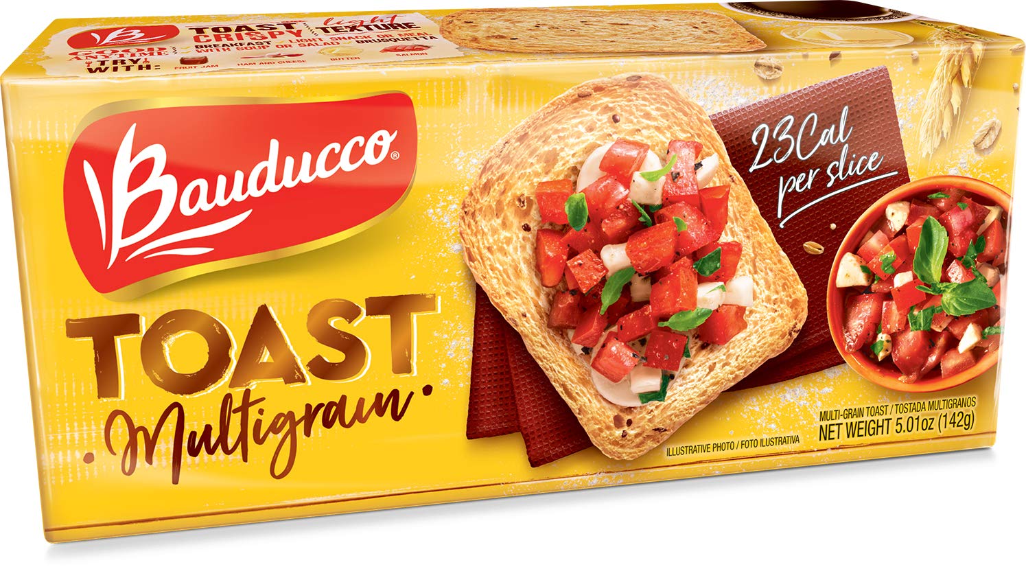Bauducco Multi-Grain Toast - Delicious, Light & Crispy Toasted Bread - Ready-to-Eat Breakfast Toast & Sandwich Bread - No Artificial Flavors - 5.01 oz (Pack of 1)