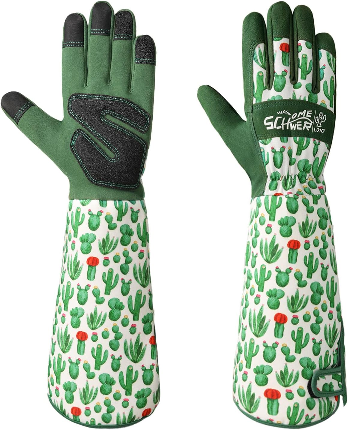 Long Gardening Gloves for Women, Rose Pruning Gloves with Forearm Protection, Breathable Work Gloves with Touch Screen for Yard & Outdoor Work (Small 1 pair)