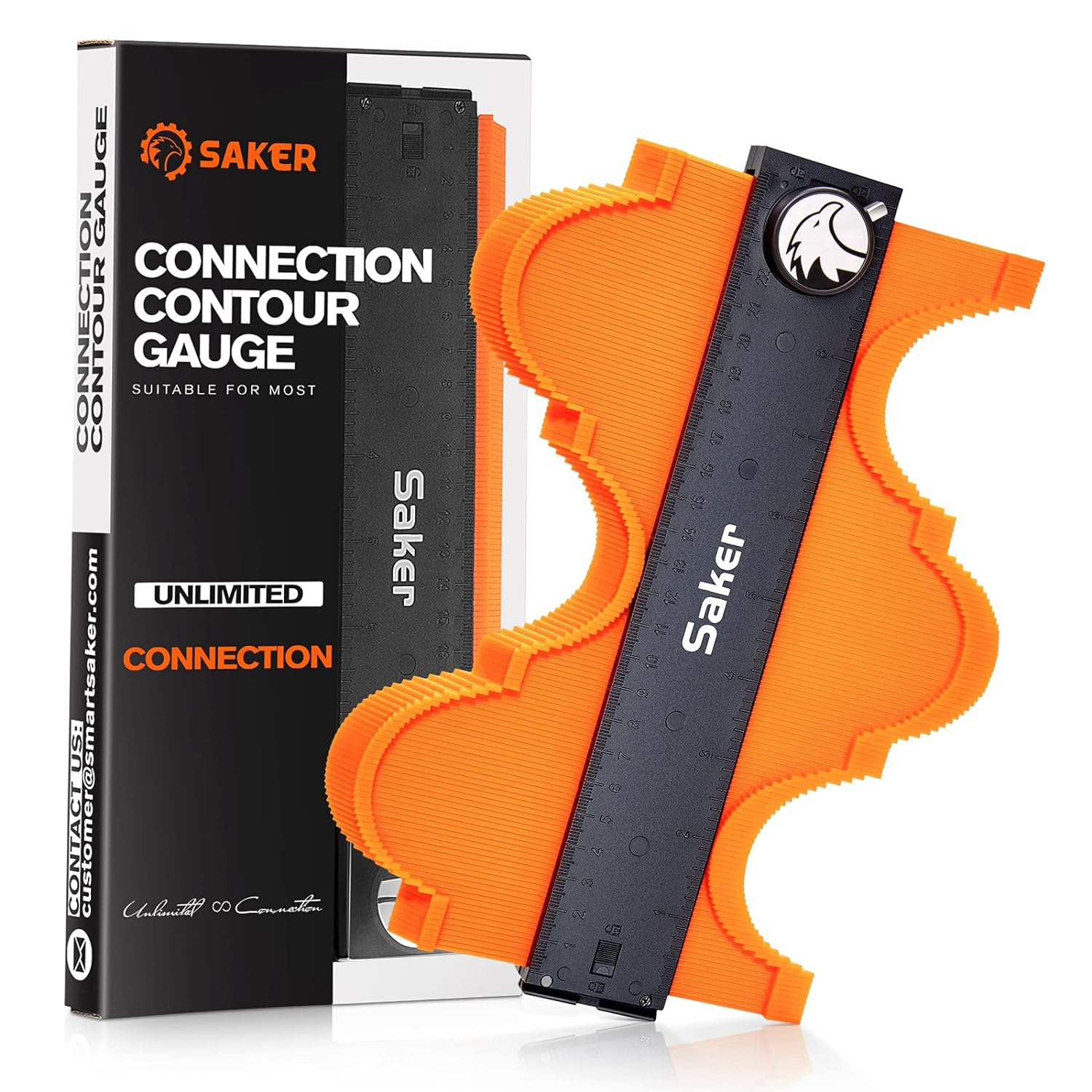 Saker Contour Gauge Profile Tool- Adjustable Lock-Precisely Copy Irregular Shape Duplicator (Unlimited Connection)