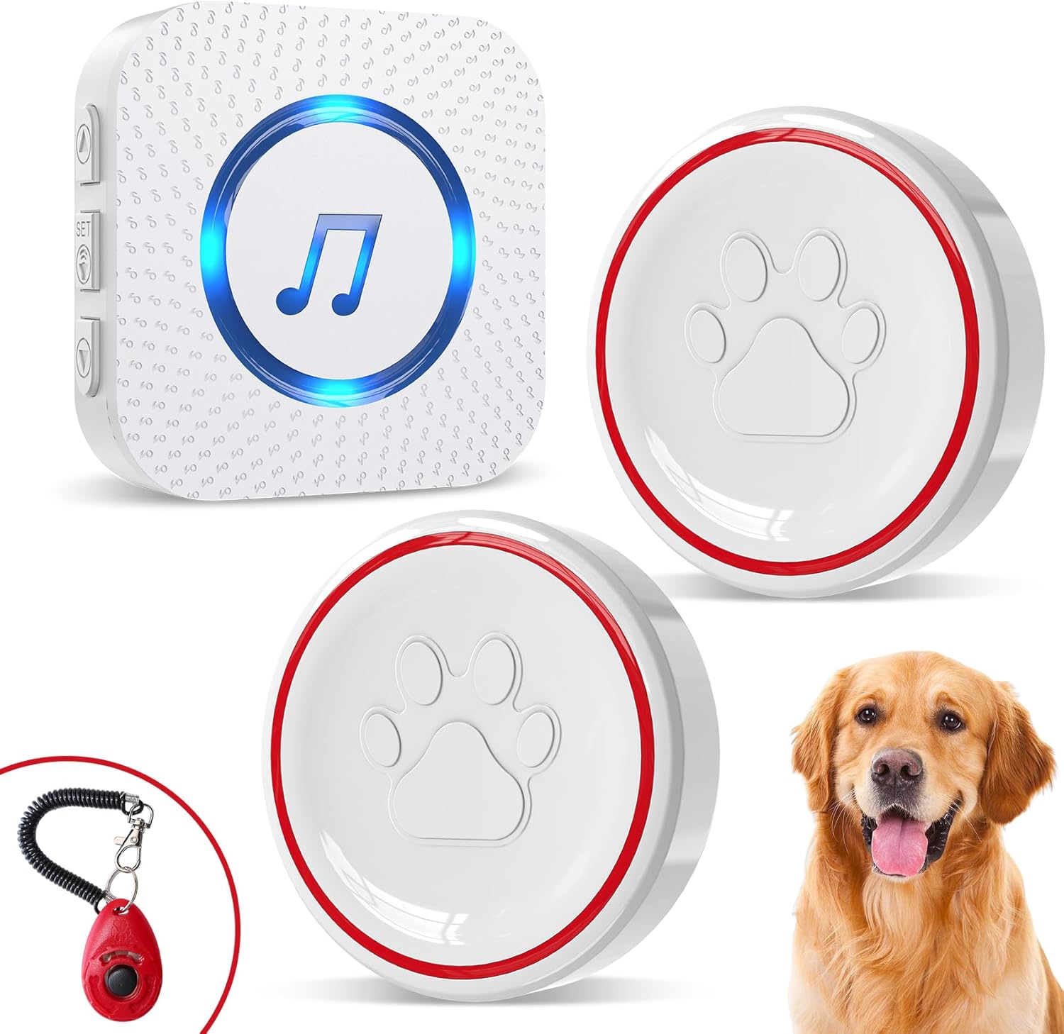 ChunHee Smart Dog Door bell Wireless puppy DoorBell for Potty Training, Dog Bells to go Outside,Bell for Dogs to Ring to go Potty [New 2024]