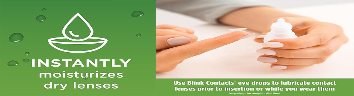 Blink Contacts Lubricating Eye Drops for Soft & RGP Contact Lenses, Lubricant Eye Drops with Hyaluronate for Hydration, Moisturizing & Comforting Daily Eye Care, 0.34 fl oz