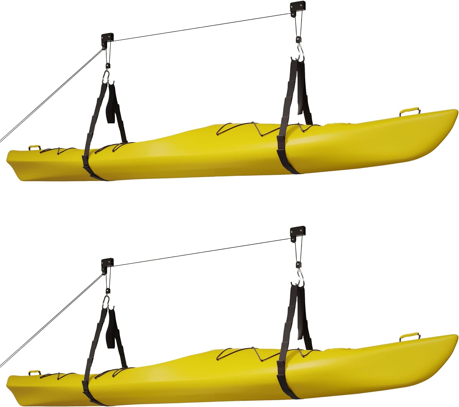 RAD Sportz Kayak Hoist 2-Pack Quality Garage Storage Canoe Lift with 125 lb Capacity Even Works as Ladder Lift Premium Quality Pulley System