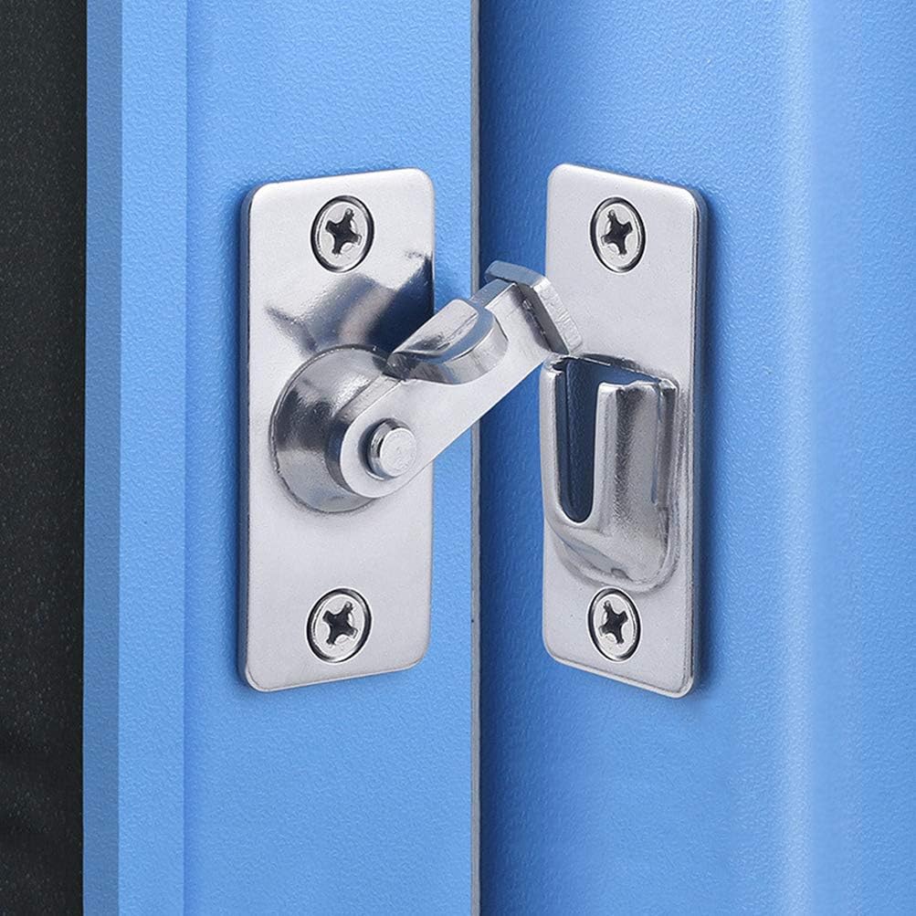 Door Hasp Latch 90 Degree, Stainless Steel Safety Angle Locking Latch for Push/Sliding/Barn Door, Satin Nickel