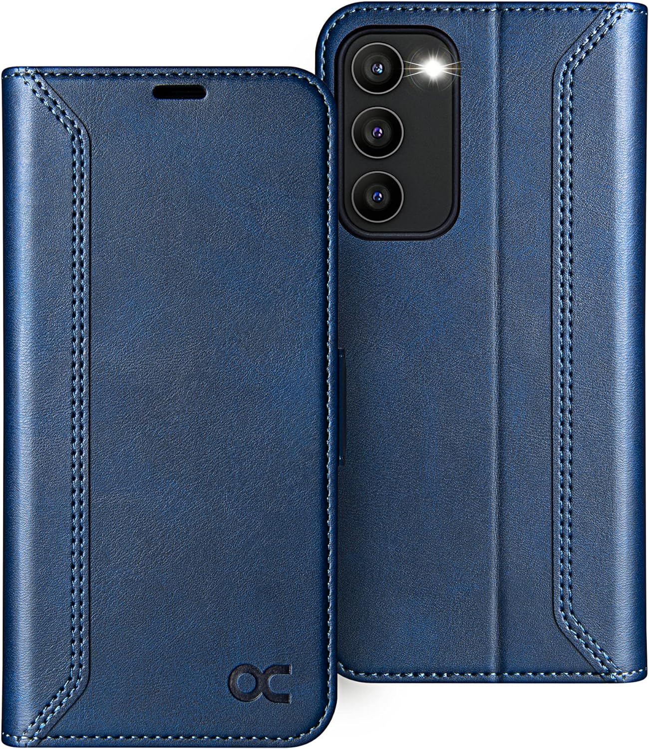 OCASE Retro Series Compatible with Galaxy S23 Plus 5G Wallet Case [Card Slots][RFID Blocking][TPU Inner Shell ][Kickstand] PU Leather Flip Folio Phone Covers 6.6 Inch (2023)-Retro Blue