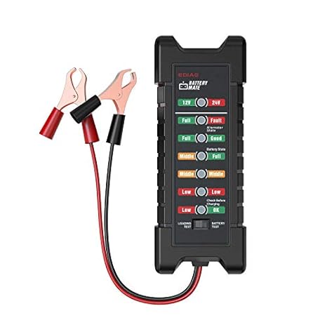 EDIAG BM410 12V-24V Car Battery Tester Digital Alternator Tester 2 in 1 Check Battery Condition for Car & Truck