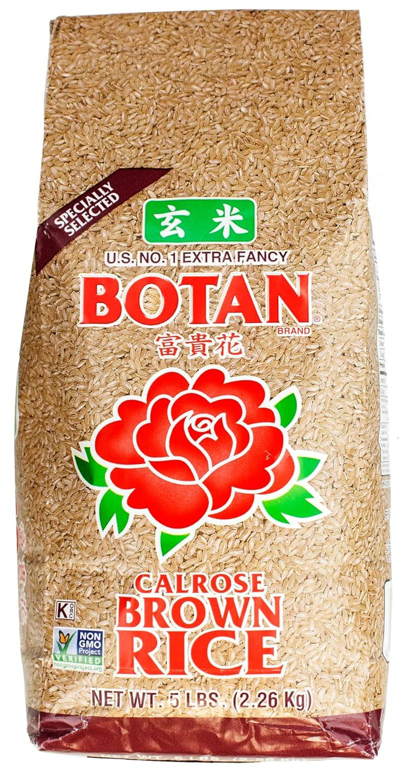 BOTAN Calrose Brown Rice, 5-Pound