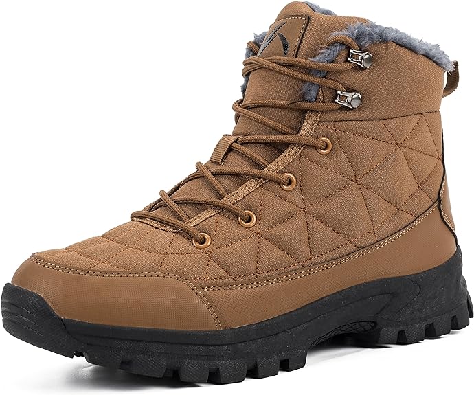 UPSOLO Men' Winter Warm Snow Work Boots