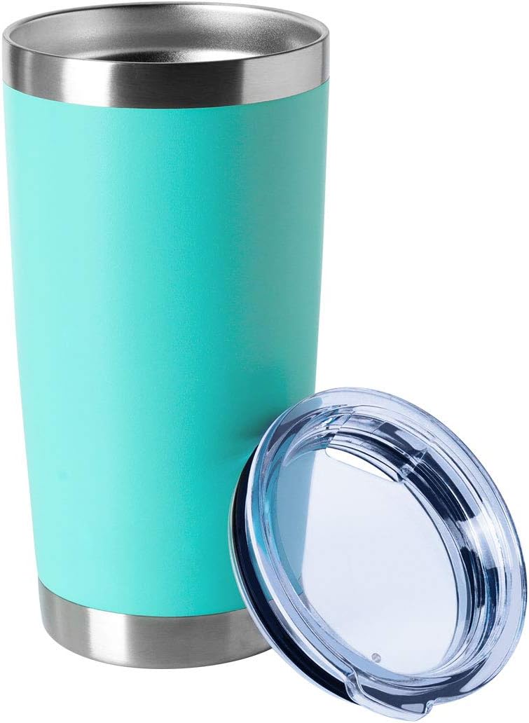 HASLE OUTFITTERS 20oz Tumblers Bulk Stainless Steel Cup with Lid Double Wall Vacuum Insulated Coffee Mug for Cold & Hot Drinks 1 Pack, Light Blue