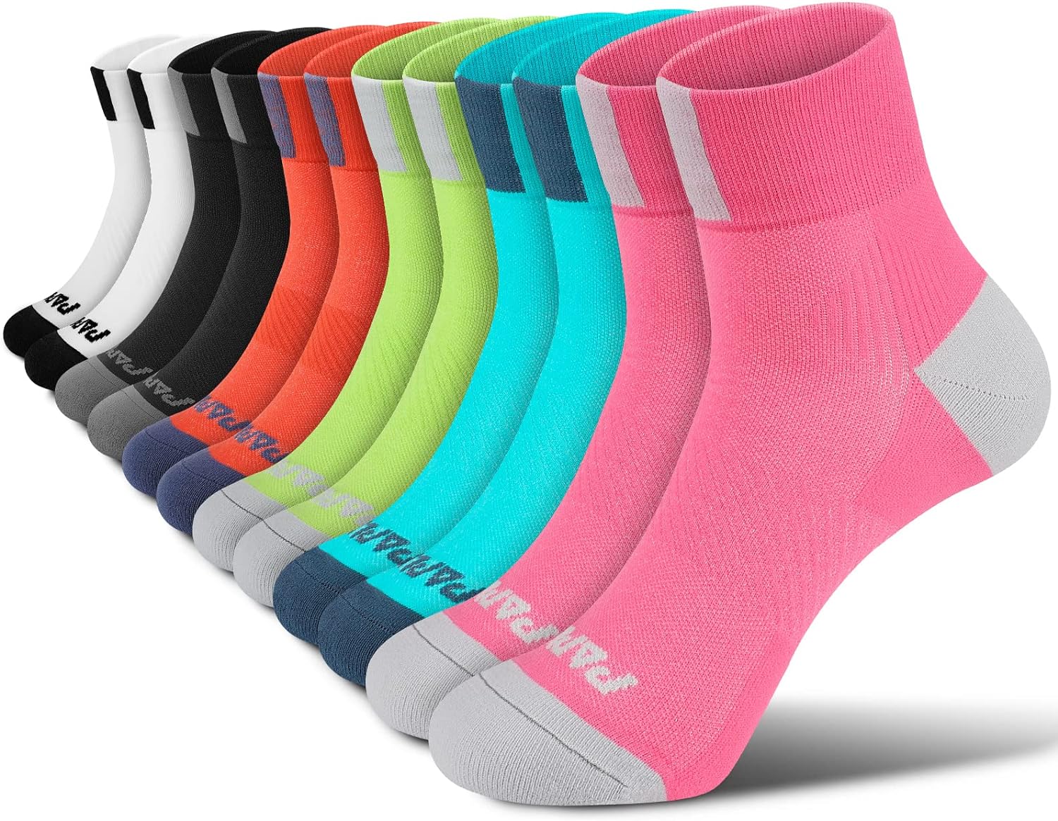 PAPLUS Ankle Compression Socks for Women 6 Pairs,Running Athletic Plantar Fasciitis Socks with Arch Support