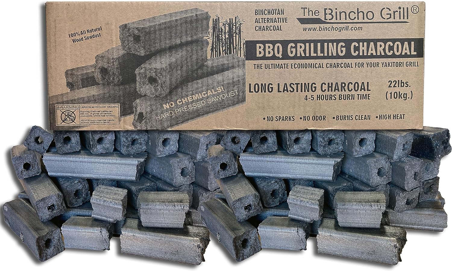 BBQ Grilling Binchotan Alternative Ogatan Sawdust Charcoal Briquette Natural 22lbs