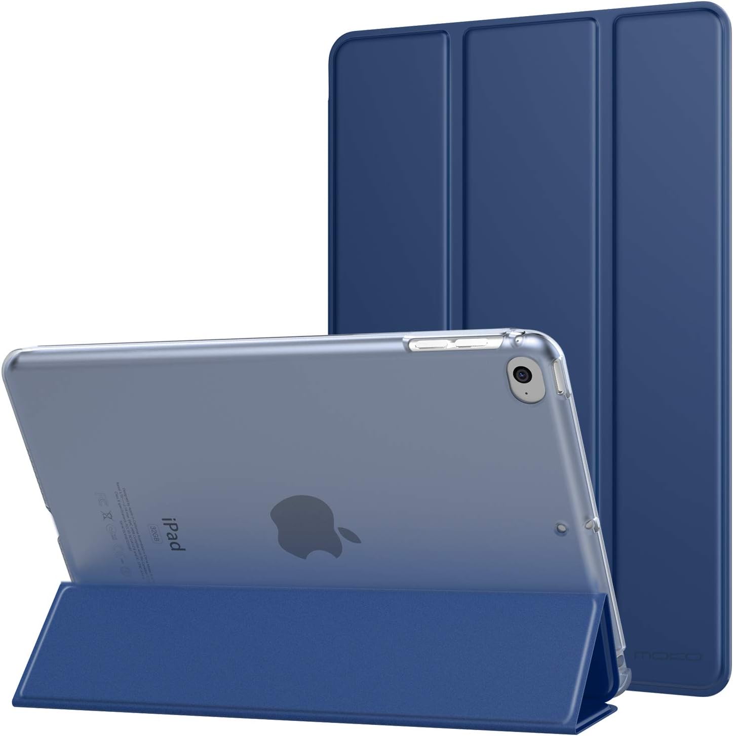 MoKo Case Fit New iPad Mini 5 2019/Mini 4 2015 (5th/4th Generation 7.9 inch), Slim Lightweight Smart Shell Stand Cover with Translucent Frosted Back Protector, with Auto Wake/Sleep,Navy Blue