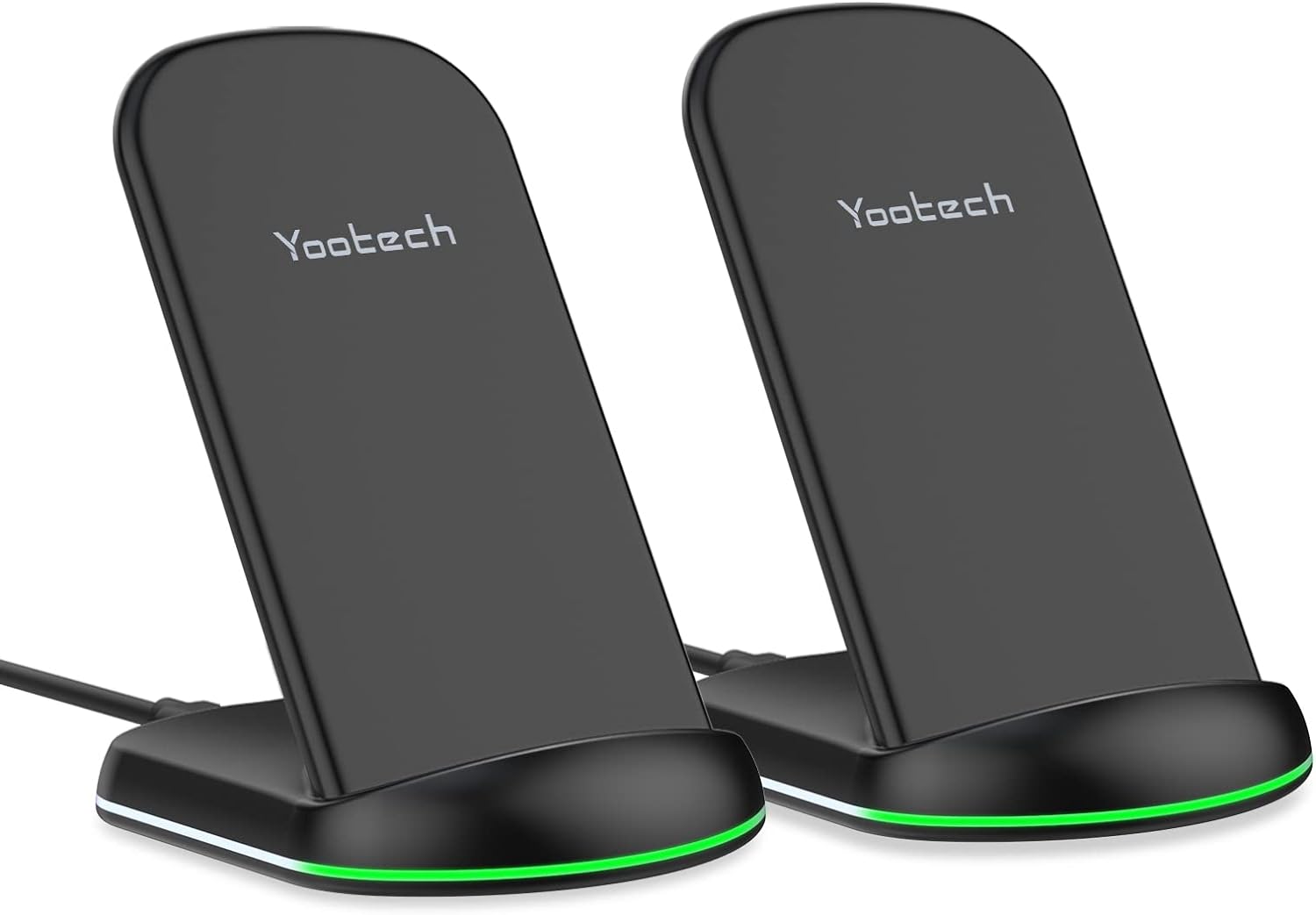 Yootech [2 Pack] Wireless Charger,10W Max Wireless Charging Stand,Compatible with iPhone 15/15 Plus/15 Pro Max/14/13/SE 2022/12/11/X/8,Galaxy S22/S21/S20/S10(No AC Adapter)