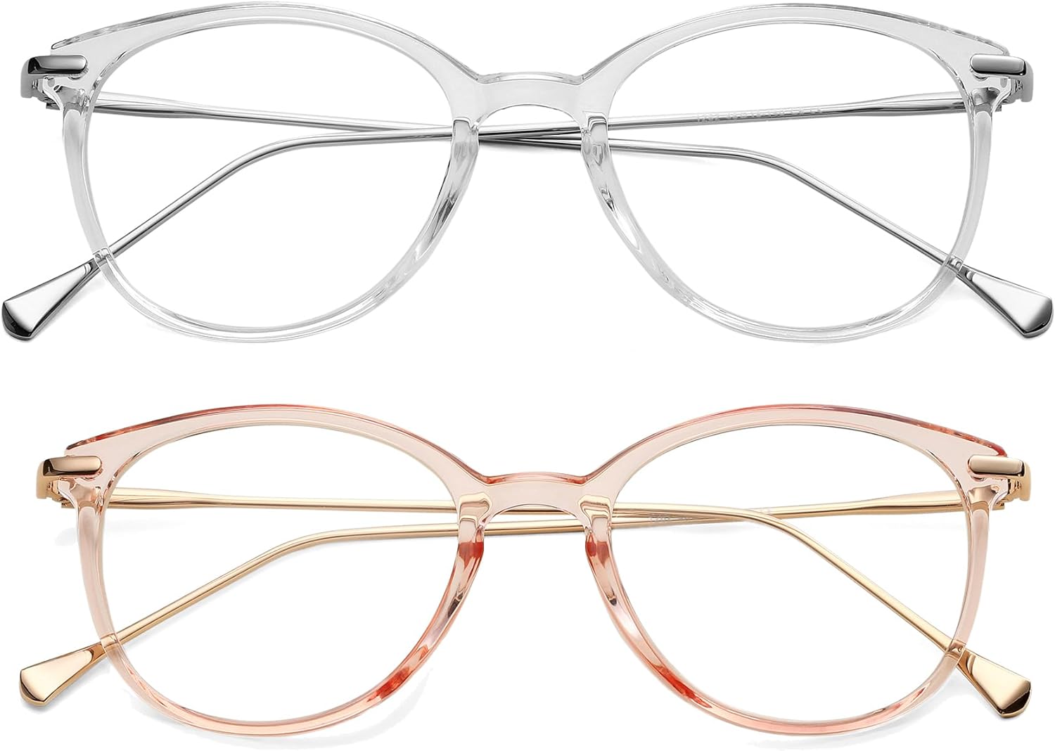 COASION Vintage Round Clear Glasses Non-Prescription Eyeglasses Frames for Women Men