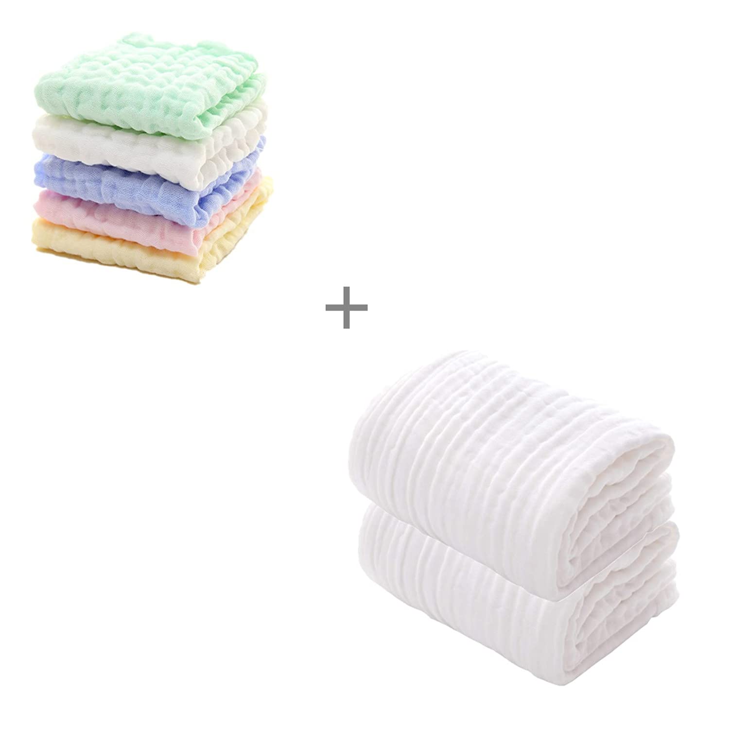 MUKIN Baby Washcloth and Baby Bath Towels