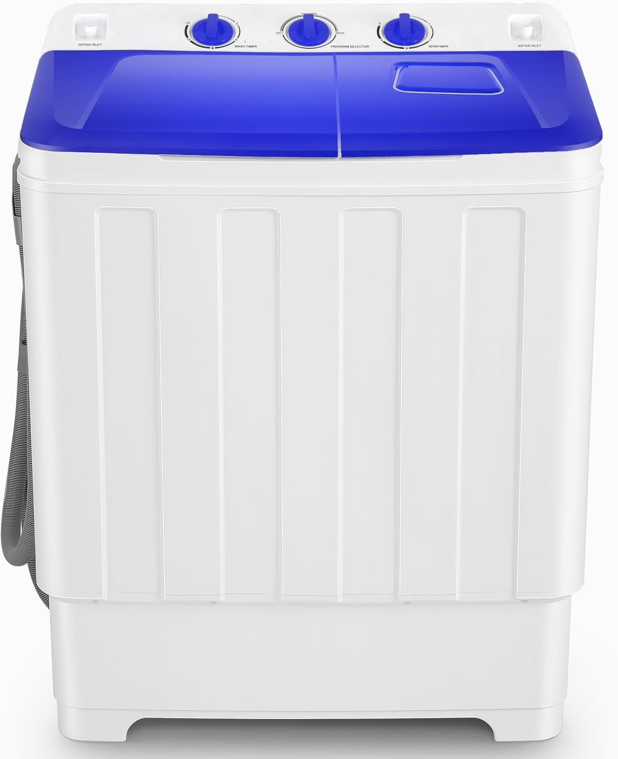 Nictemaw Portable Washing Machine 30Lbs Capacity Washer and Dryer Combo 2 In 1 Compact Twin Tub Laundry Washer (19Lbs) & Spinner (11Lbs) with Built-in Drain Pump, for Apartment Dorms RV, Blue