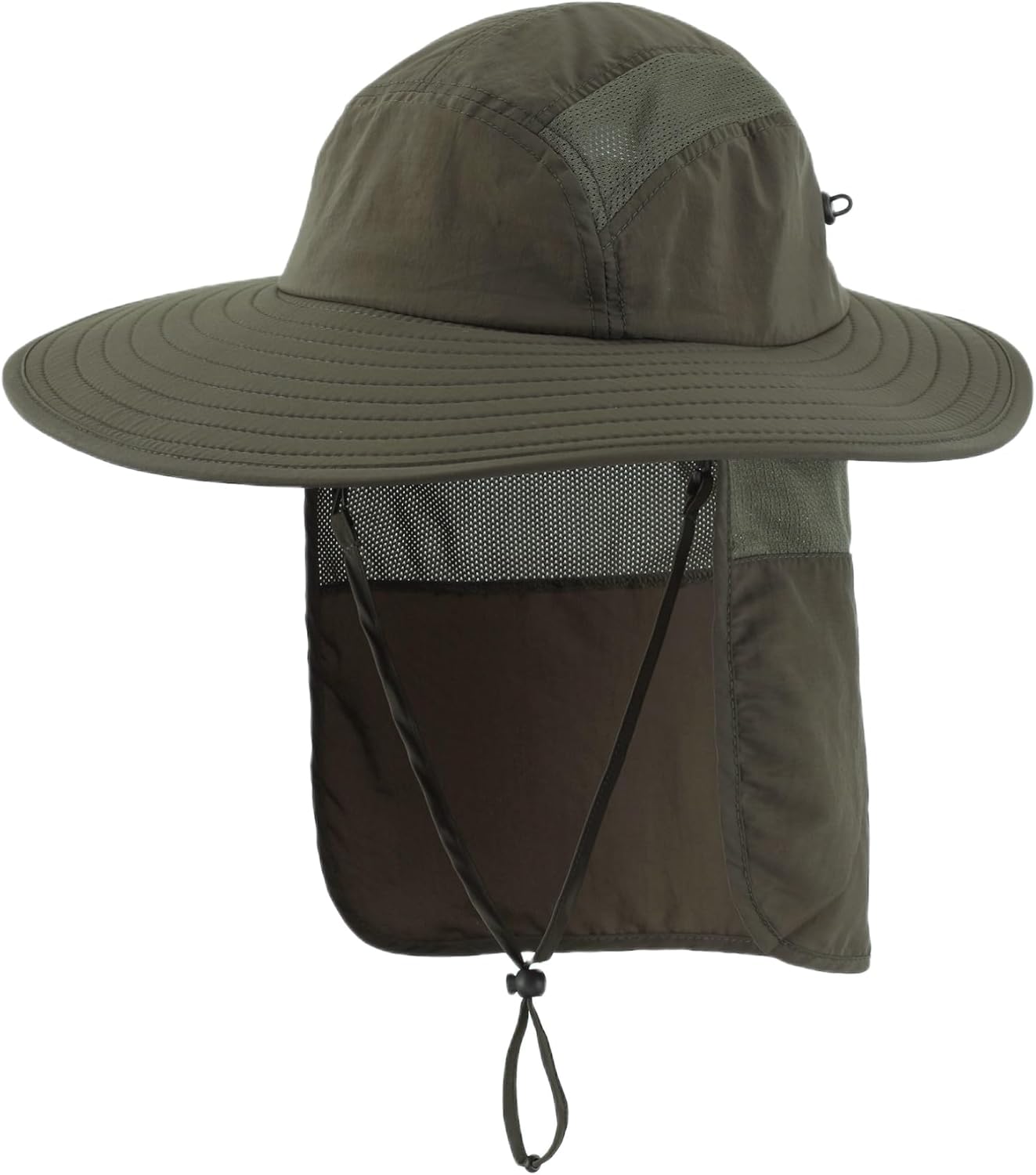 Home Prefer Mens UPF 50  Sun Protection Cap Wide Brim Fishing Hat with Neck Flap