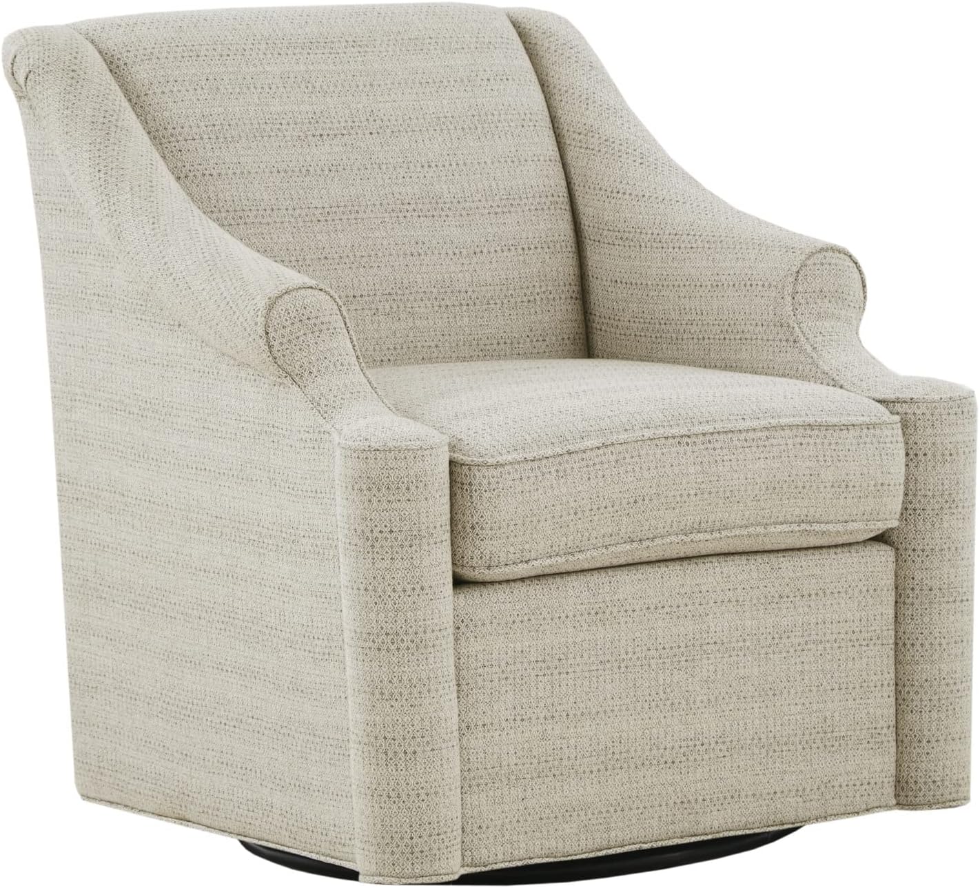 Madison Park Swivel Glider Chair for Living Room, High Back Bedroom Lounge Foam Seat Cushion Upholstered, Nursery Furniture, Metal Base, Fully Assembled, 29.5