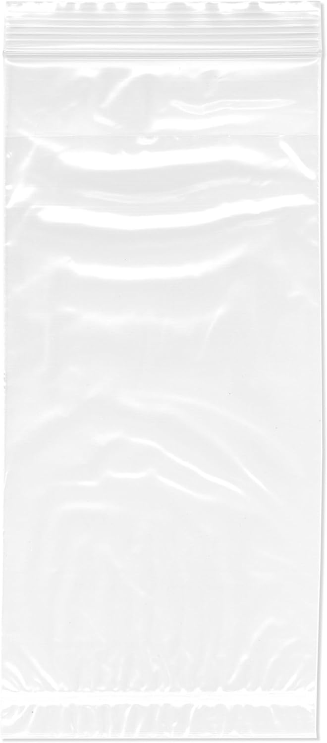 Plymor 4 x 8.5 (Pack of 100), 2 Mil with Pouch Zipper Reclosable Plastic Bags