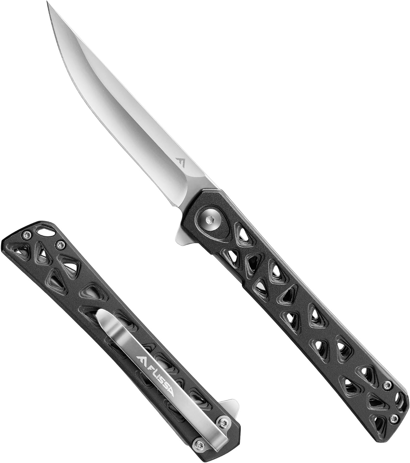 FLISSA Folding Knife, 4.5 Folding Pocket Knife, Hollow-out Design Handle, Tactical Pocket Knife for Hunting, Survival, EDC, Camping and Outdoor Activities