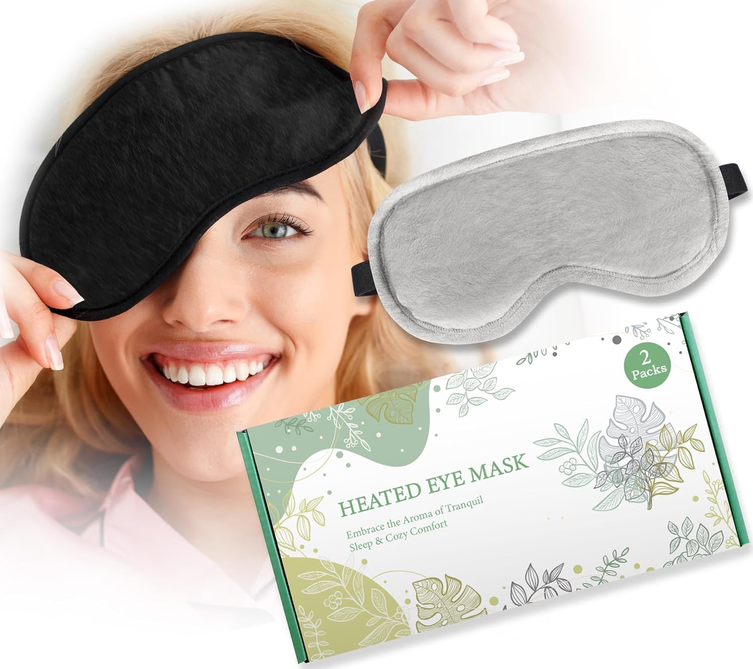 MUSICOZY Heated Eye Mask, Dry Eye Mask, Weighted Eye Mask, Warm Compress for Dry Eye, Moist Heat Eye Mask with Flaxseed Cassia Seed for SPA, Eye Compress Moist Heat, Warm Eye Compress for Men Women