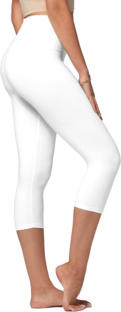 High Waist Leggings in Shorts, Capri and Full Length - Ultra Soft Premium Fabric - 5&#34; High Waistband - Regular and Plus Size