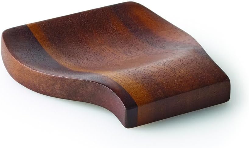 This spoon rest is a very sleek, modern design and will fit perfectly, even on a small size stove.  It is easy to clean, too.  I like that it's not heavy, but holds the spoons, either large or small, very well.  I purchased this for a young man's apartment and it's absolutely perfect.  A great value for the price, for sure!
