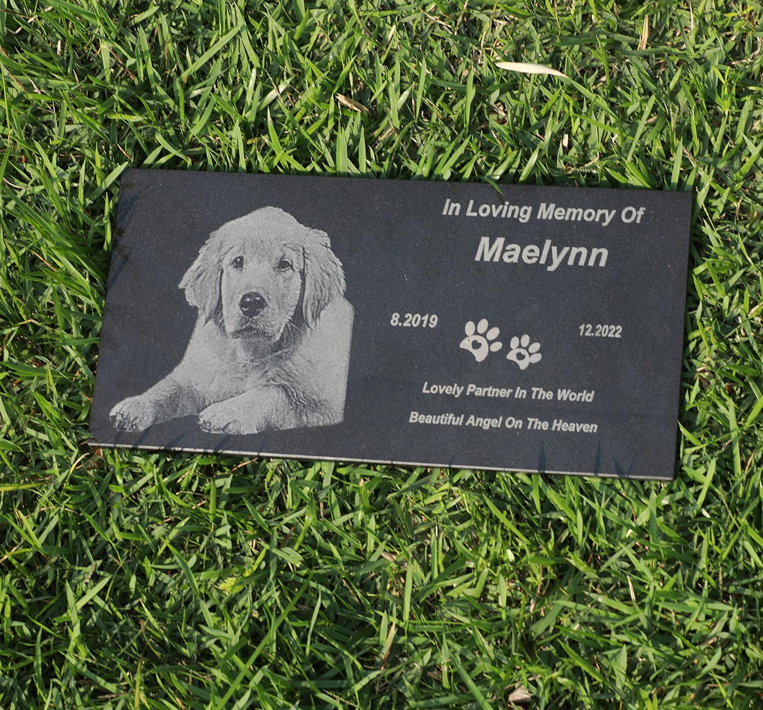 Personalized Memorial Plaque for Pets,Dog,Cat, Customized Engraved Gravestone, Memorial Stone for Lost Loved One,Graveside Ornament, Grave Marker for Cemetery Decoration (for Pets)