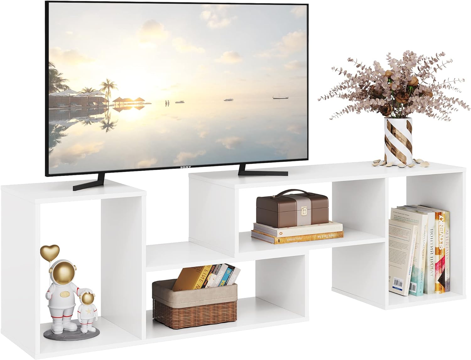 DEVAISE+Flat+Screen+TV+Stand+for+43+45+55+inch+TV%2c+Modern+Entertainment+Center+with+Storage+Shelves%2c+Media+Console+Bookshelf+for+Living+Room%2c+White