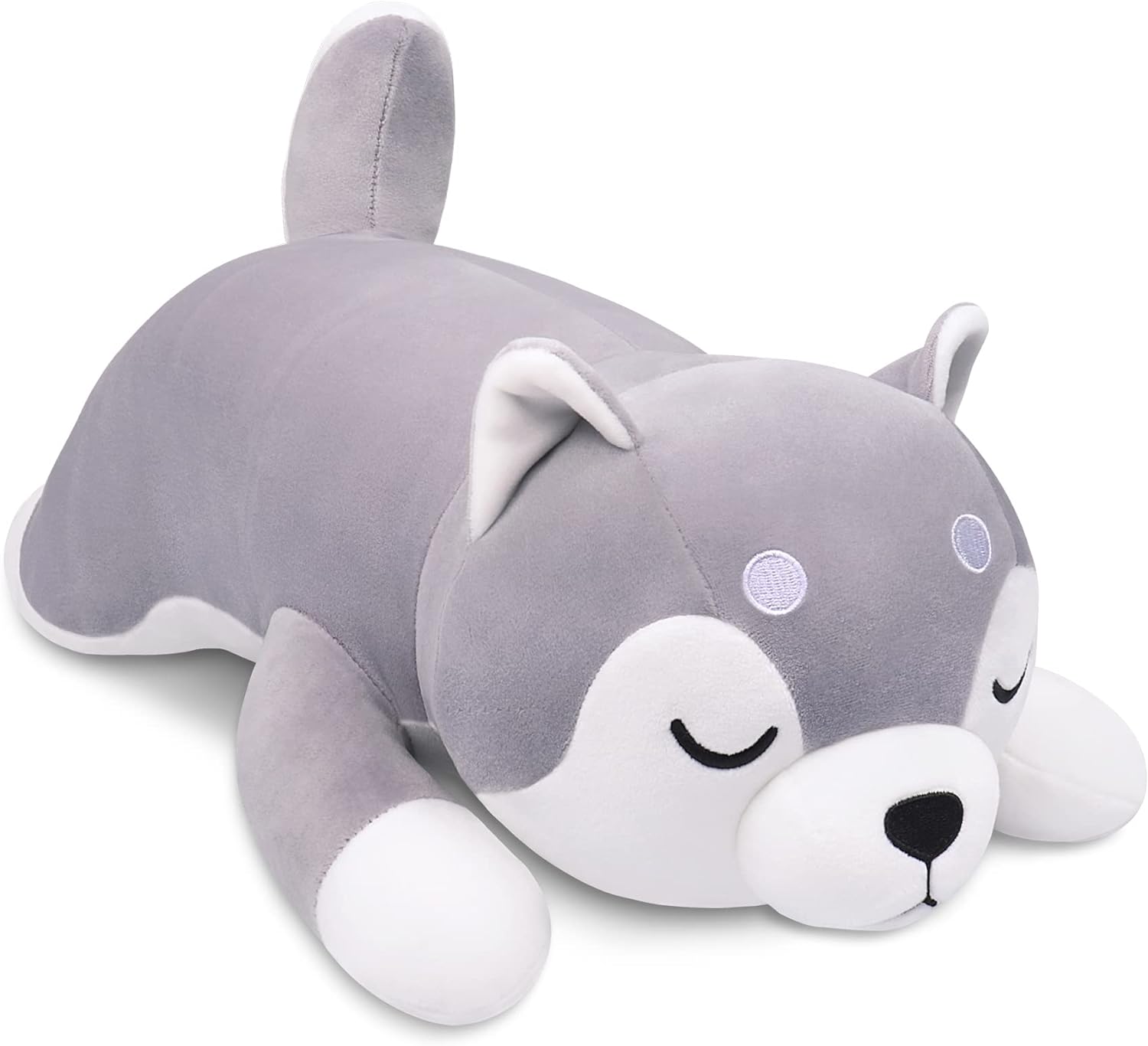 Husky Stuffed Animal Plush Pillow, Huskies Anime Body Pillow, Kawaii Stuff Animal PlushToy, Big Plushie Stuffed Dog Anime Plush Throw Pillow Gifts for Boys Girls (21.7")