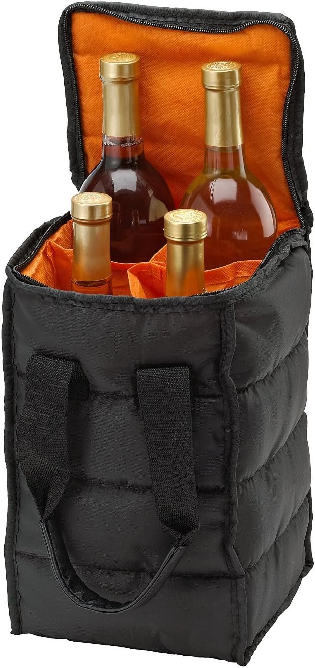 It looks good, zips at the top, has carrying straps & insulated. Great for taking two bottles to a party or restaurant. Looks more expensive then it is.