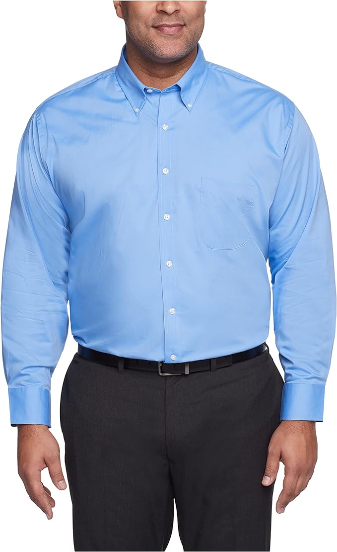 Izod Men' BIG FIT Dress Shirts Stretch Solid (Big and Tall)