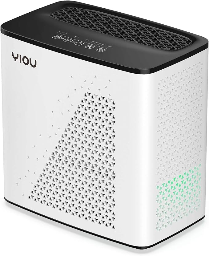 YIOU Air Purifiers for Home Large Room up to 547 ft, H13 True HEPA Air Filter 20dB Air Cleaner Odor Eliminator for Allergies Smoke Dust Pollen, Black