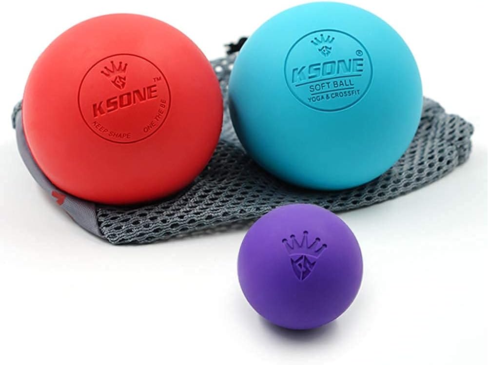 Lacrosse Massage Ball Set - Muscle Massage Roller- Deep Tissue Balls -Hard and Soft Massage Ball with Mini Ball