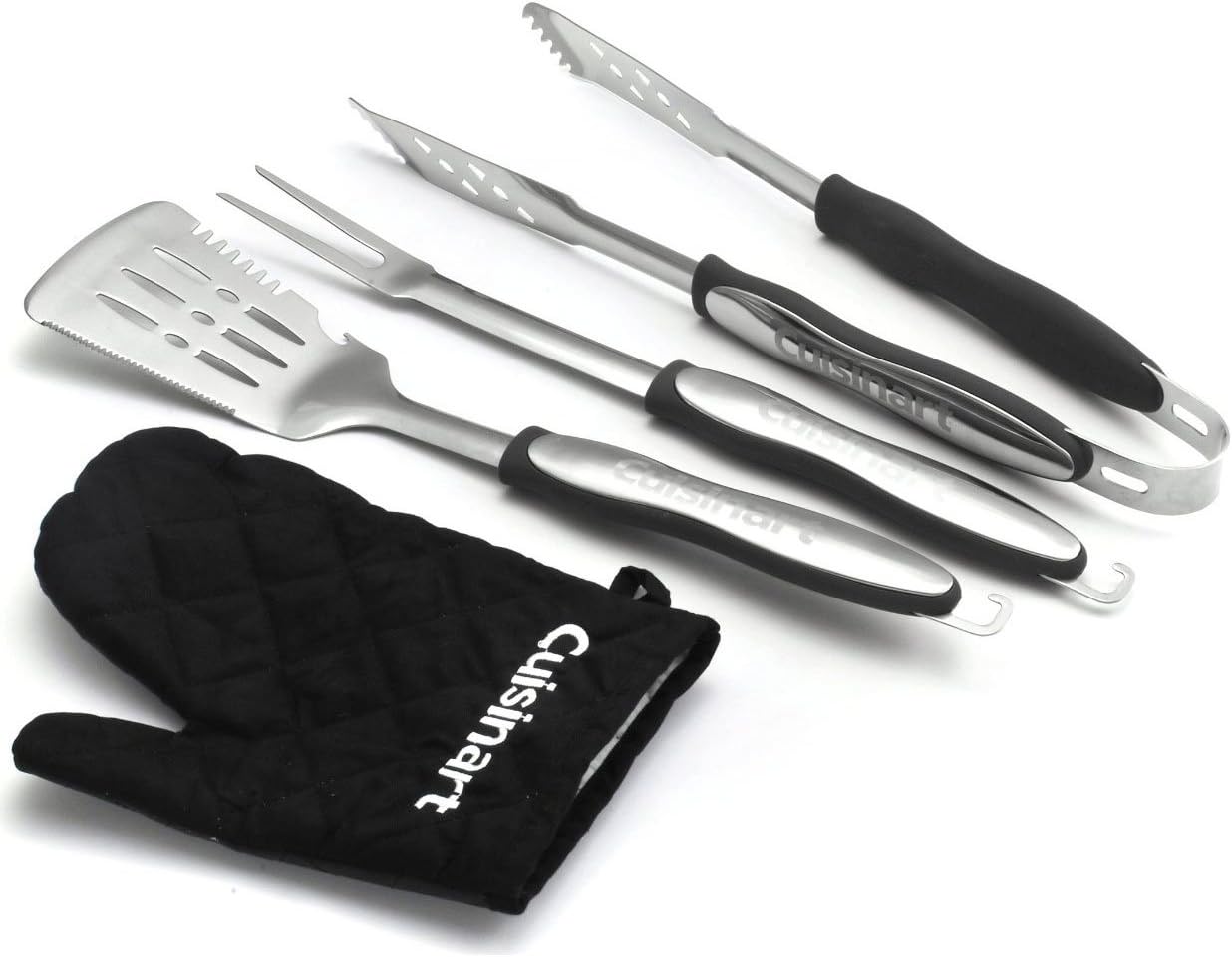 Cuisinart CGS-134BL Grilling Tool Set with Grill Glove, Black (3-Piece)