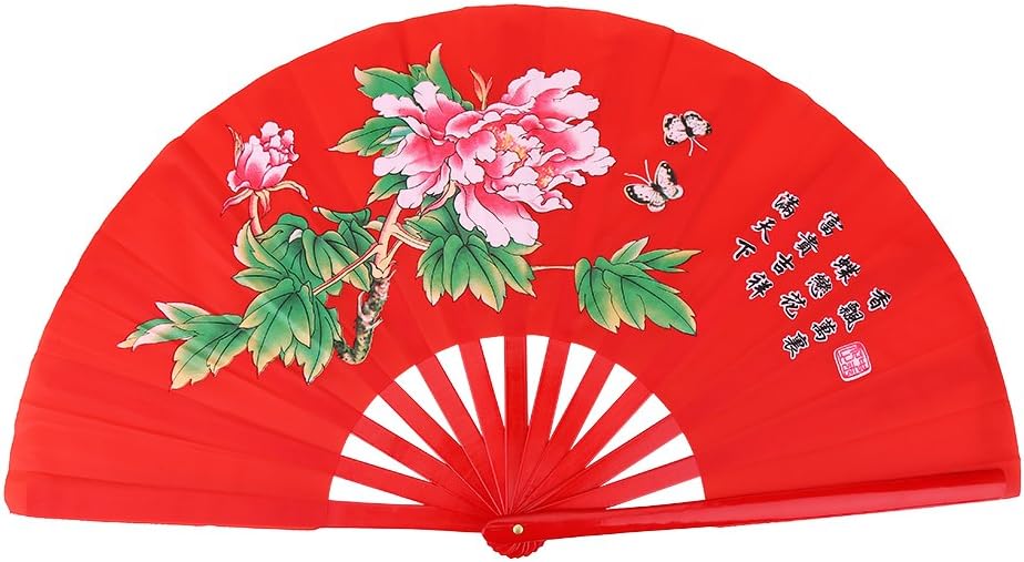 Dioche Tai Chi Fan, Traditional Chinese Bamboo Fan Kung Fu Martial Arts Silk Fan Right Hand Wushu Dance Practice Training Fan