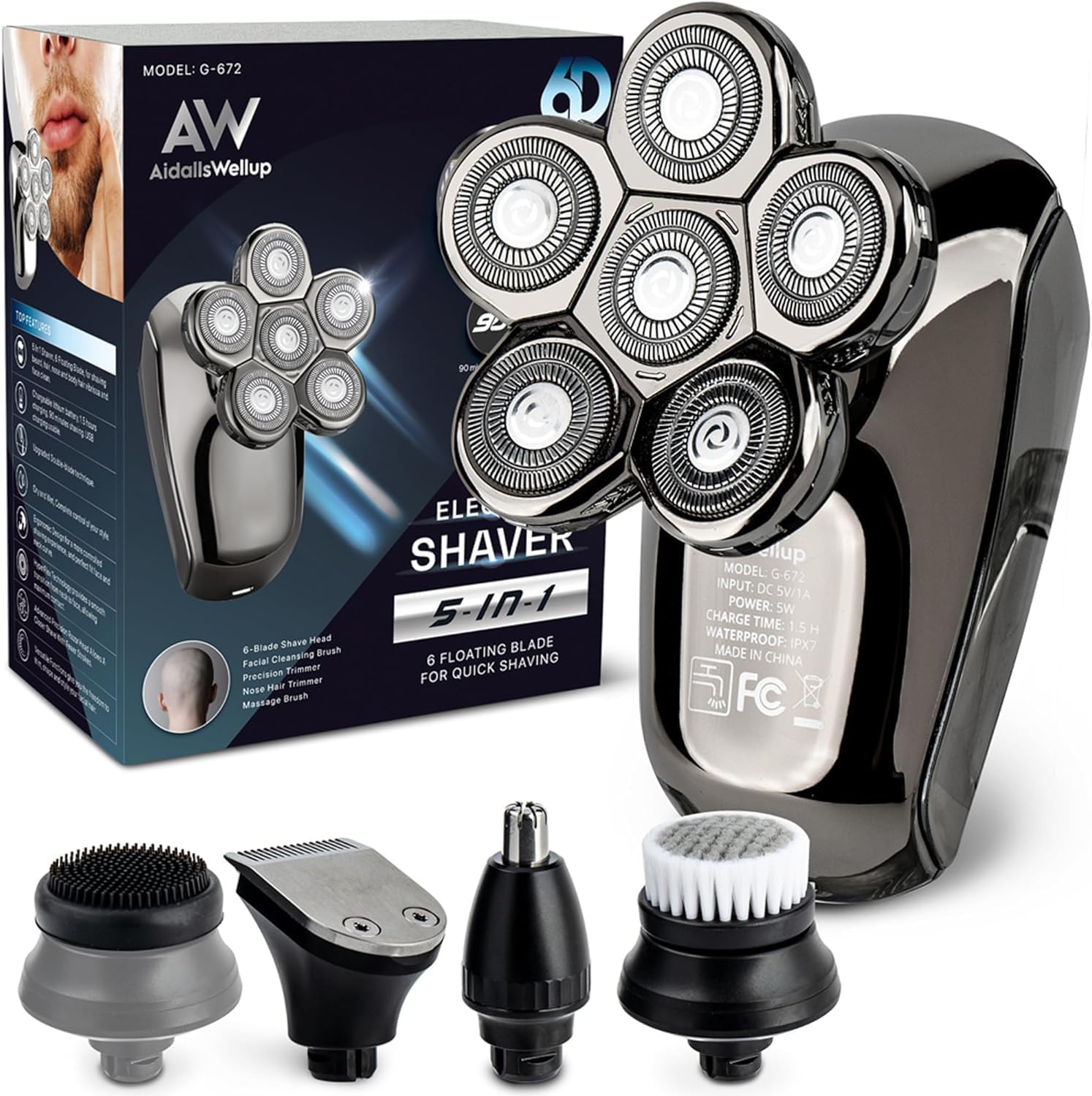 Head Shavers for Bald Men: Waterproof Bald Head Shavers for Men Skull - Rechargeable Head Shavers for Bald Men - Cordless Electric Razor for Men for Close Shaving