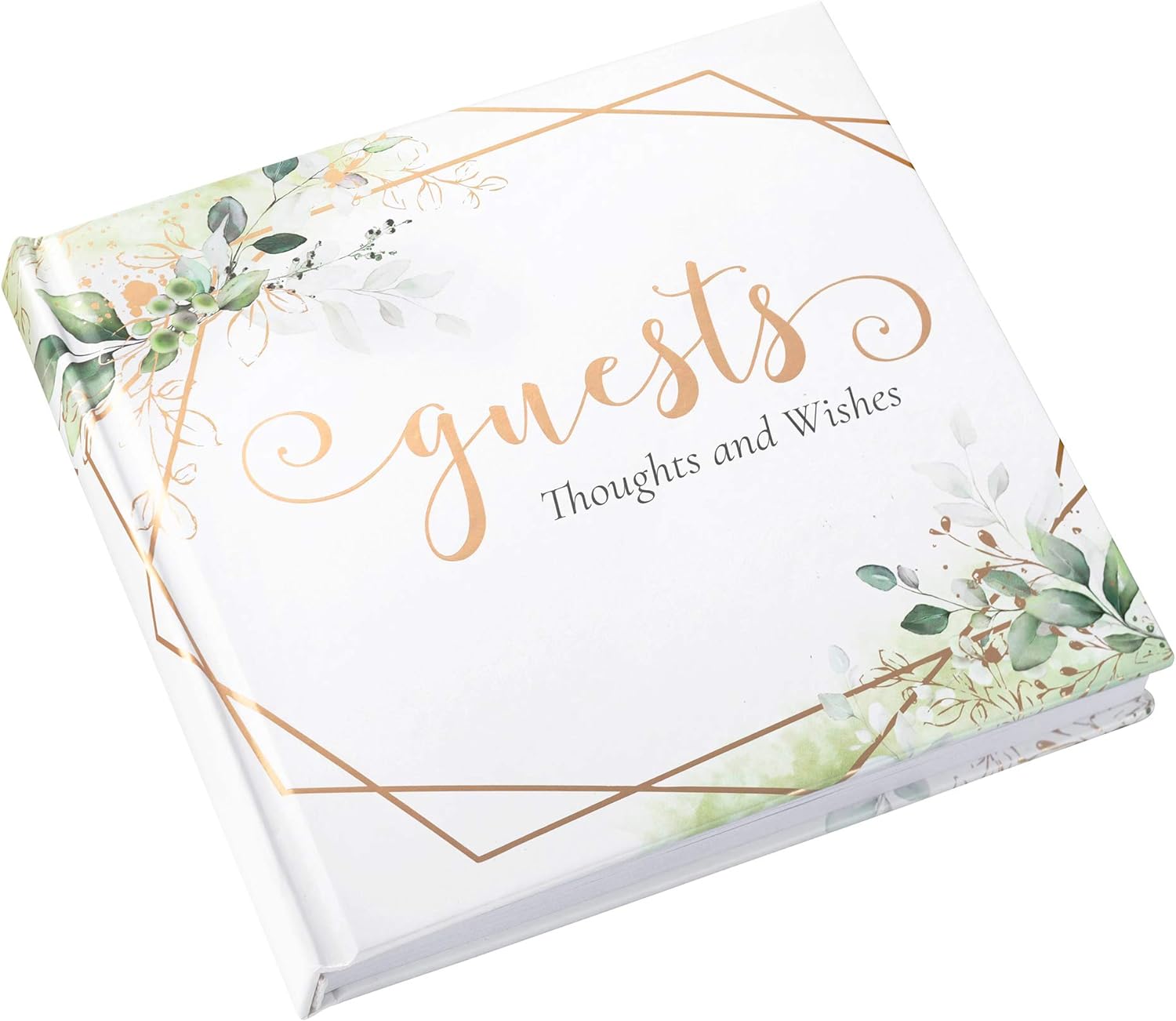 Lillian Rose Botanical and Geometric Guest Book with Gold Accents, 0.65x8.25x8.15, Multi