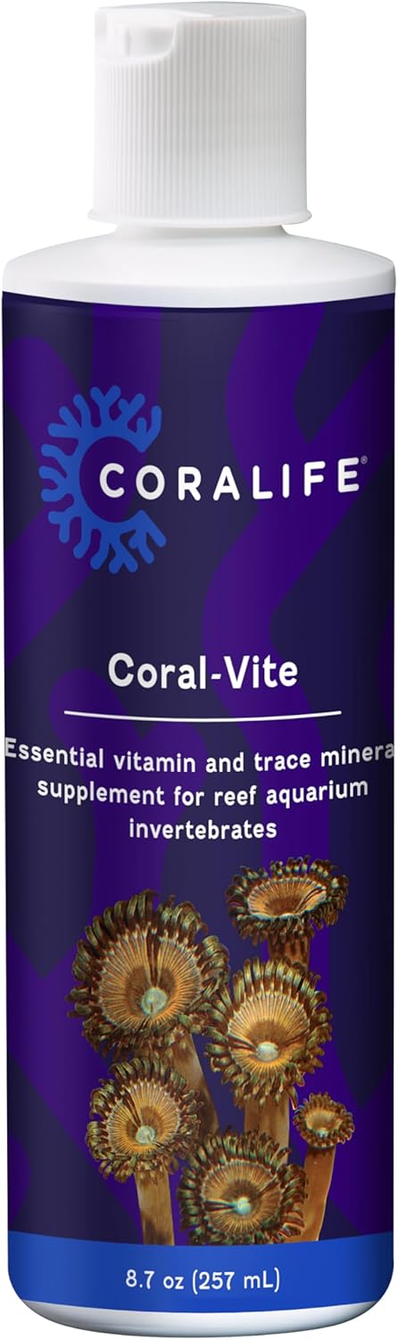 Coralife Saltwater Fish Tank Aquarium Coral-Vite Liquid Essential Vitamin and Trace Mineral Supplement For Reef Aquariums, 8 oz