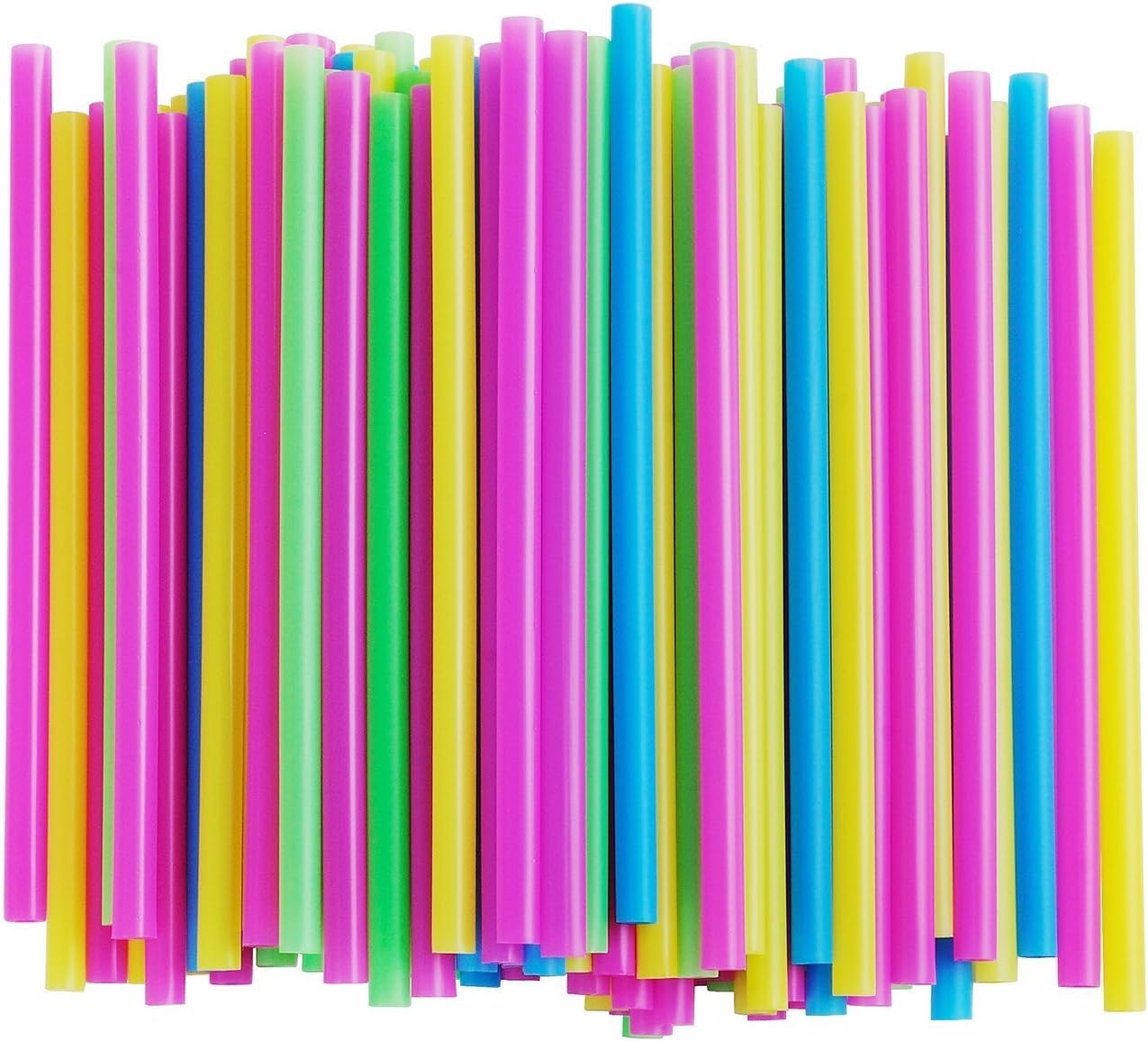 ALINK Assorted Bright Colors Jumbo Smoothie Straws, Wide Plastic Disposable Straws, Pack of 100 Pieces