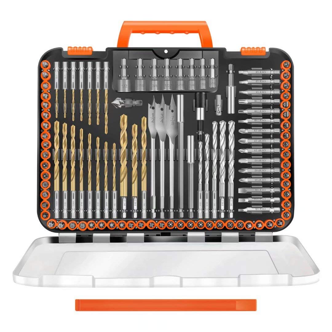 ENERTWIST Drill Bit Set, 112-Pieces 1/4 Hex Shank Impact Driver Bits and Screwdriver Bits Set Assorted in Tough Case for Wood Metal Cement Drilling and Screw Driving, ET-DBA-112