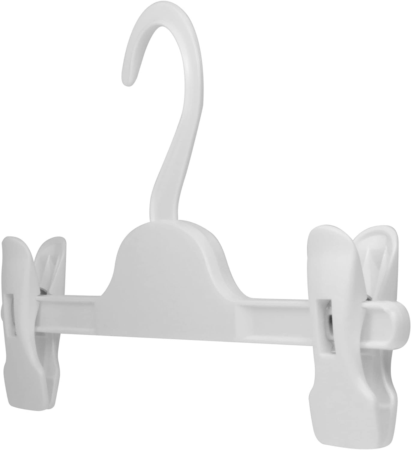 HANGERWORLD Kids Pants Hanger with Adjustable Clips (10 Pack, White) - 11inch Perfectly Sized for Baby, Kids, Child and Teens Pants, Skirts, Slacks and Jeans