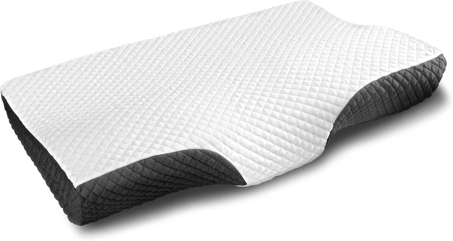 Contour Memory Foam Pillow Orthopedic Sleeping Pillows, Ergonomic Cervical Pillow for Neck Pain - for Side Sleepers, Back and Stomach Sleepers, Free Pillowcase Included (Queen(24 * 15 * 4.8 inches))