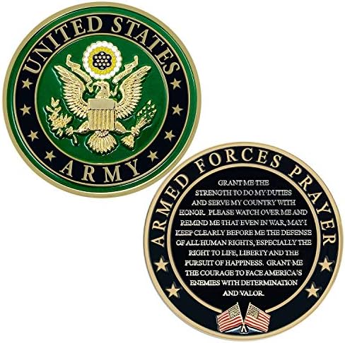 Army Armed Forces Prayer Coin - US Army Valor Challenge Coin-Gifts for Soldiers & Veterans | Certified Disabled USMC Vet Owned Business