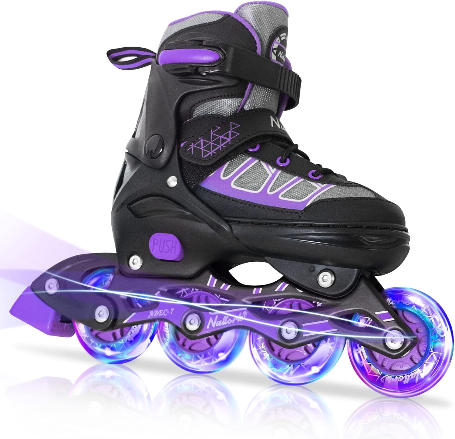 Nattork Kids Blades Roller for Boys Girls Women, 4 Sizes Adjustable Inline Skates with All Light up Wheels - Best Birthday Gift for Indoor Outdoor Sports