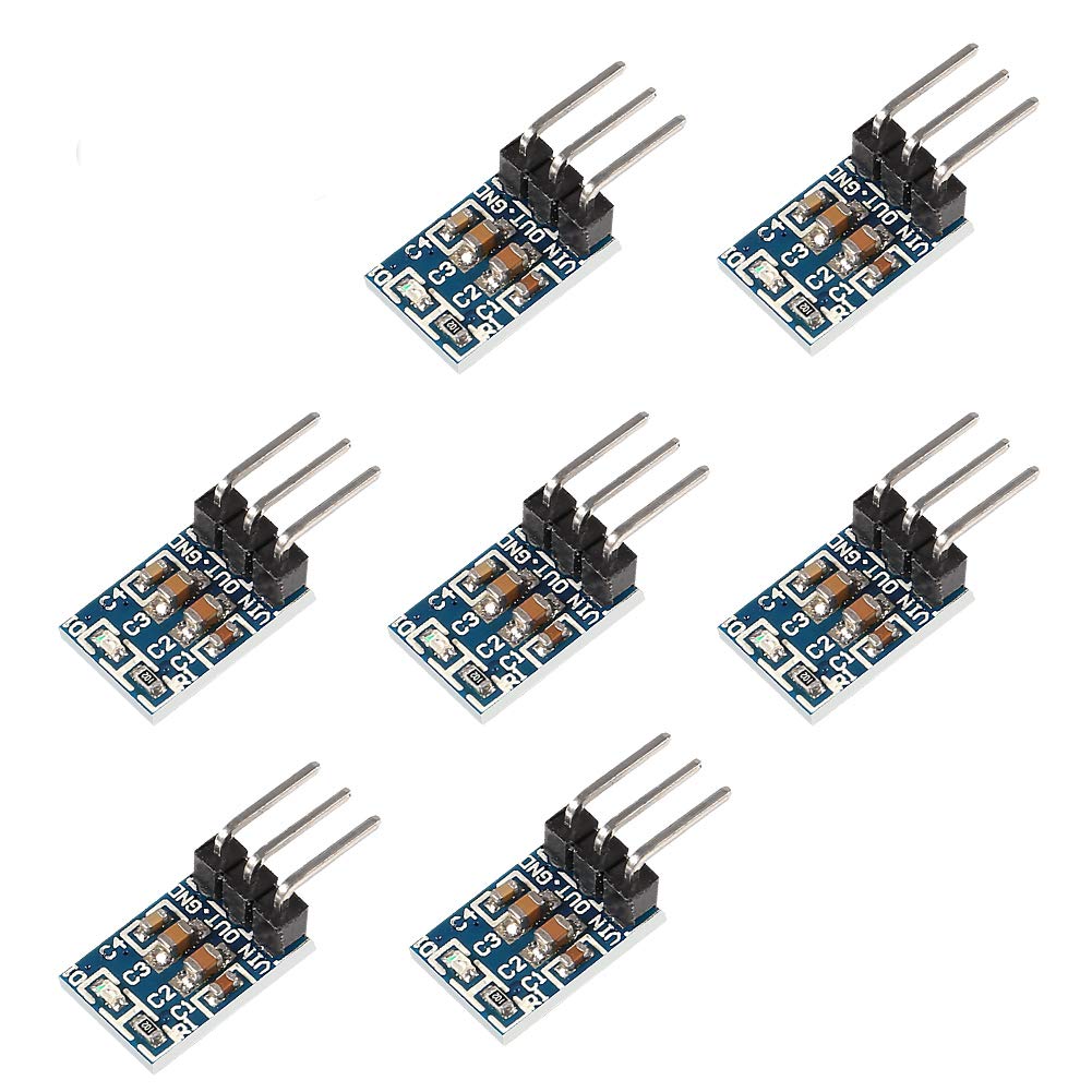 Dorhea 7 Pack 3.3V DC-DC Buck Converter 3 Pins AMS1117-3.3V DC 4.75V-12V to 3.3V Voltage Regulator Step Down Power Supply 800mA Buck Module