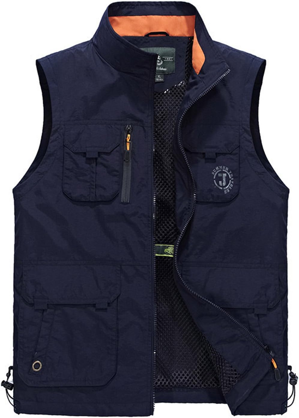 Flygo Men' Utility Outdoor Multi Pockets Fishing Photo Journalist Sports Vest (X-Large, Style 04 Navy Blue)