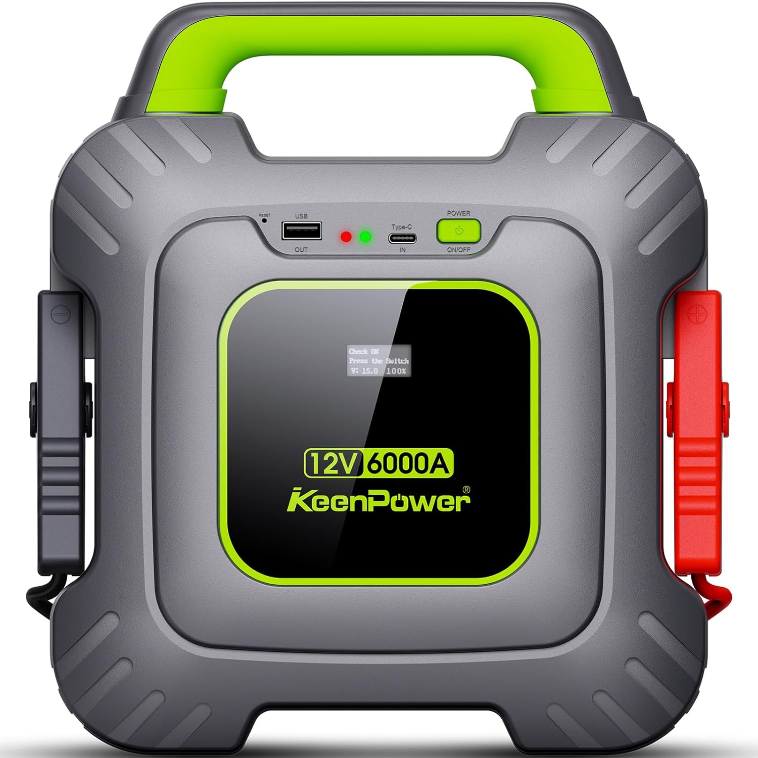 6000A Super Capacitor Battery-Less Portable Jump Starter for 12V Car, Built-in 6 * 3000F Supercapacitor, No Pre-Charging Need, Extremely Safe, Always Ready Jump Start All 12V Car